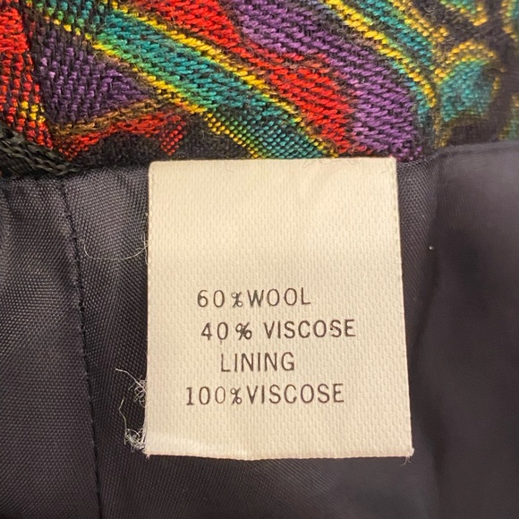 Geiger  Vintage Womens 2 Pc Set Shirt & Skirt  / Green Red   Purple Print / 38 - Picture 10 of 16